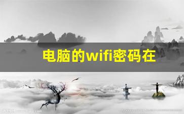 电脑的wifi密码在哪里可以看到