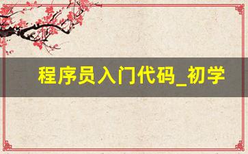 程序员入门代码_初学编程100个代码大全手机