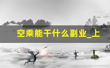 空乘能干什么副业_上班能做什么副业