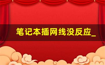 笔记本插网线没反应_买了网线笔记本插不上