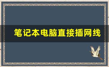 笔记本电脑直接插网线就能用吗