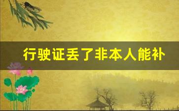 行驶证丢了非本人能补办吗_行驶证忘拿了可以上路吗