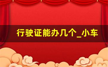 行驶证能办几个_小车办牌后多久能拿到行驶证