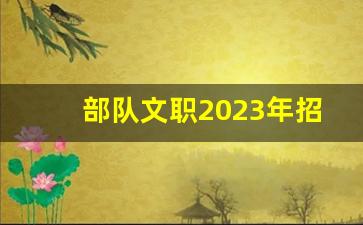 部队文职2023年招聘公告