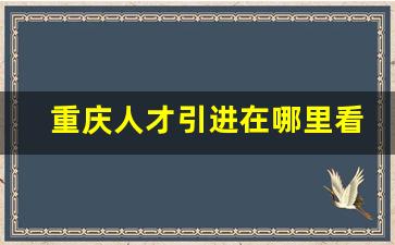 重庆人才引进在哪里看