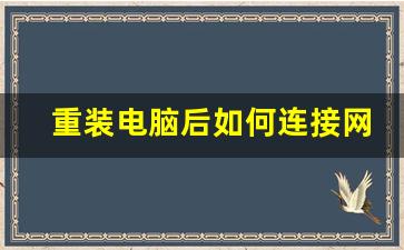 重装电脑后如何连接网络