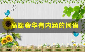 高端奢华有内涵的词语有哪些_形容高端定制的词语