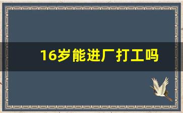 16岁能进厂打工吗