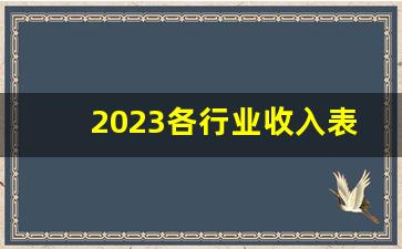 2023各行业收入表