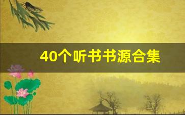 40个听书书源合集