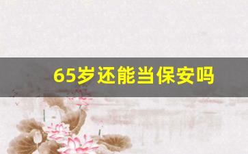 65岁还能当保安吗