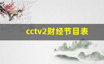 cctv2财经节目表