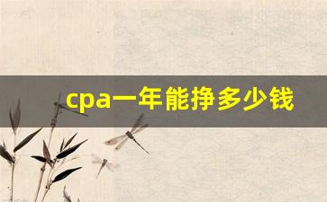 cpa一年能挣多少钱_cpa年薪百万是真的吗