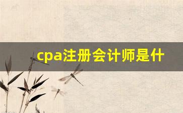 cpa注册会计师是什么_注册会计师是cpa吗