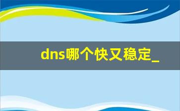 dns哪个快又稳定_最好用的静态ip地址