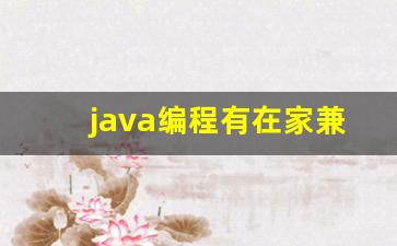 java编程有在家兼职的吗