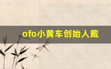 ofo小黄车创始人戴威_ofo小黄车发展历程