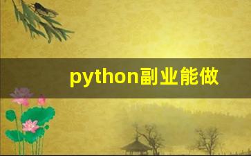 python副业能做什么_python怎么挣钱