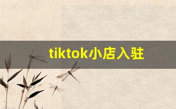 tiktok小店入驻条件及费用