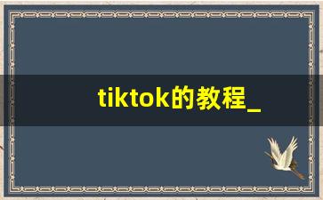 tiktok的教程_tiktok吧