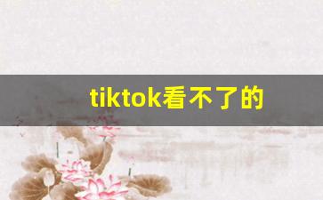 tiktok看不了的原因