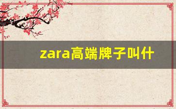 zara高端牌子叫什么_zara同档次的品牌