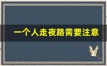 一个人走夜路需要注意什么