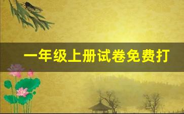 一年级上册试卷免费打印_一年级上册题库自己打印