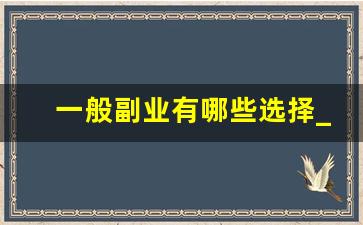 一般副业有哪些选择_适合长期发展的副业