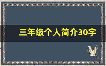 三年级个人简介30字