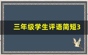 三年级学生评语简短30字