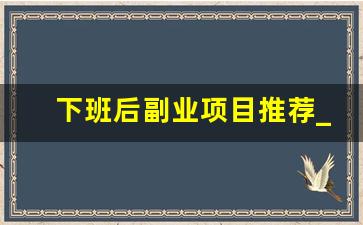 下班后副业项目推荐_有什么兼职适合下班后去做的