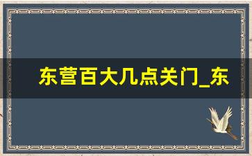 东营百大几点关门_东营百货大楼最新消息