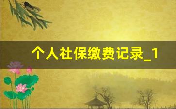 个人社保缴费记录_12333社保查询网官网