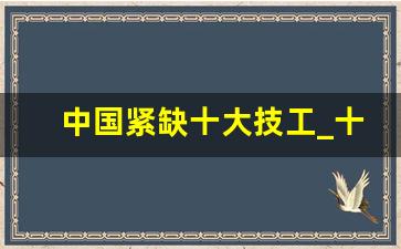 中国紧缺十大技工_十大最紧缺职业