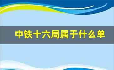 中铁十六局属于什么单位_中铁十六局的基本情况介绍