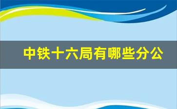 中铁十六局有哪些分公司_中铁十六局下面分公司排名