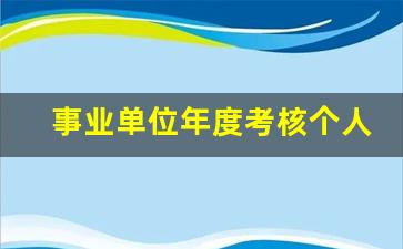 事业单位年度考核个人总结简短