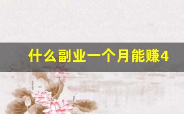 什么副业一个月能赚4000以上_我有4000块能做什么赚钱