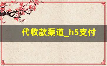 代收款渠道_h5支付通道代收款