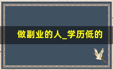 做副业的人_学历低的人做什么副业好