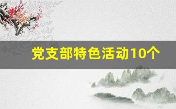 党支部特色活动10个方案