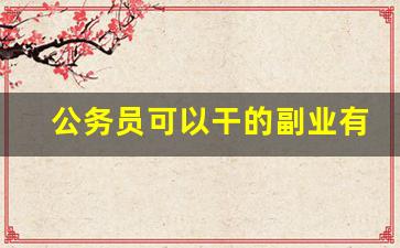 公务员可以干的副业有哪些_公务员可以干别的副业嘛