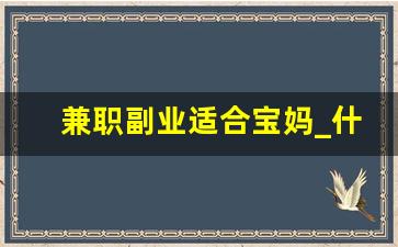 兼职副业适合宝妈_什么兼职靠谱还赚钱