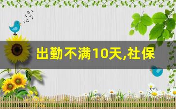 出勤不满10天,社保由个人承担