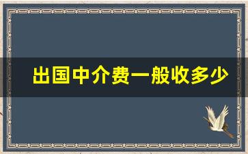 出国中介费一般收多少