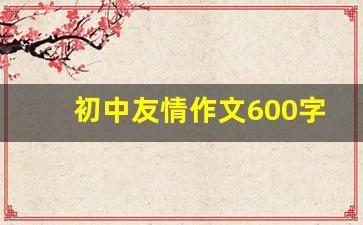 初中友情作文600字