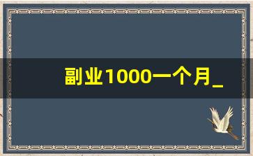 副业1000一个月_网上有一个月赚一千的兼职吗