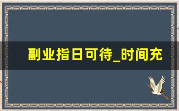 副业指日可待_时间充裕做什么副业合适