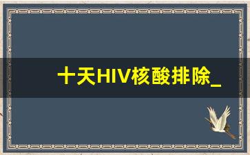 十天HIV核酸排除_11天RNA可以排除艾滋病吗